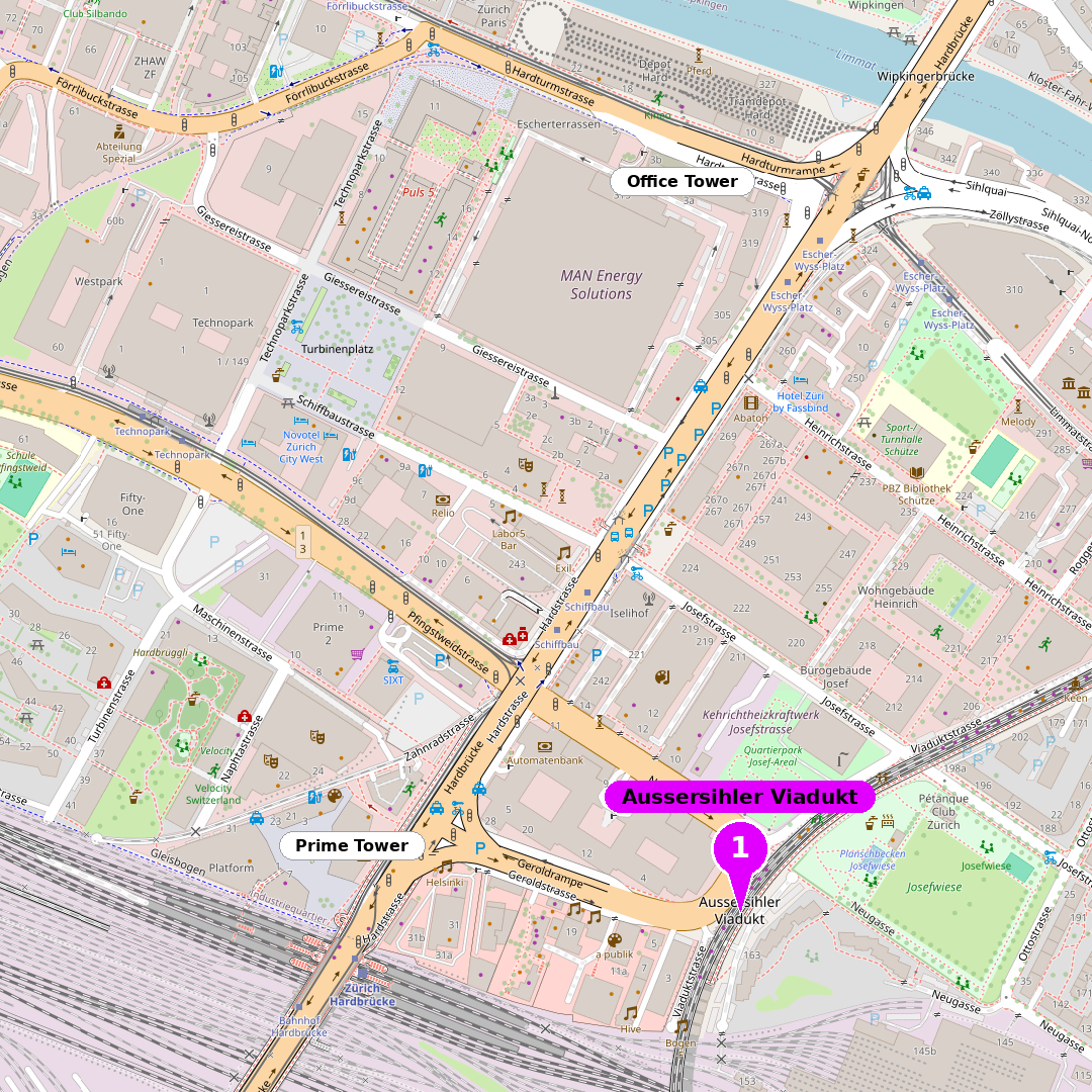 Map of Aussersihler Viadukt