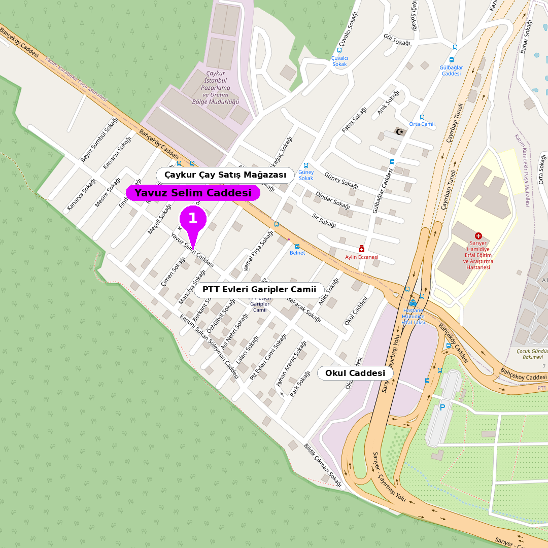 Map of Yavuz Selim Caddesi